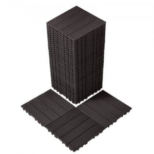 36-osaline omavahel ühendatav terrassiplaatide komplekt, 300 x 300 mm, tumepruun