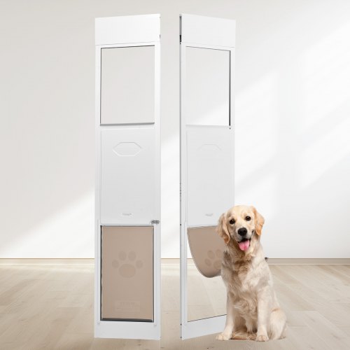 Suņu durvis bīdāmajām stikla durvīm, regulējams augstums 191,8 cm līdz 205,2 cm, lieliem suņiem