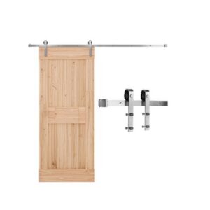 244 cm liukuovin kalustesarja, kantavuus 150 kg, sopii 107–122 cm leveään ja 3,5–4,4 cm paksuun yhden liukuoven käyttöön