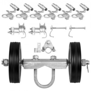Lükandvärava komplekt, 15 cm veeremisriistvara komplekt, C-tüüpi