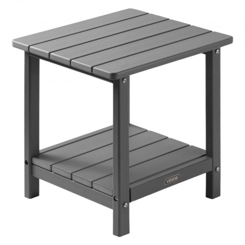 Lauko šoninis staliukas, 450 x 380 x 440 mm, dviejų sluoksnių HDPE, pilkas
