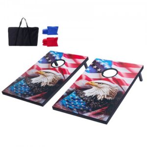 Cornhole komplekt 91 x 61 cm, MDF puidust viskelaud, 8 kotti ja kandekott