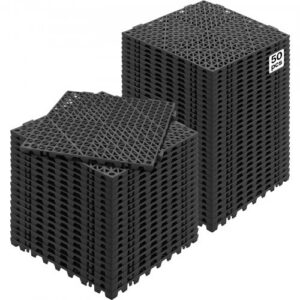 Modulaarne lukustatav kummimatt, 50 tk, 30 x 30 cm äravoolumatt, must