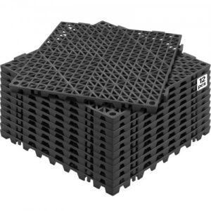 Lukustuvad drenaažiga põrandamatid 30,5 x 30,5 cm, PVC, 12 tk