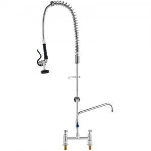 Komerciāls maisītājs ar priekšskalošanas smidzinātāju, 112 cm augstums, 20 cm centra attālums, 30 cm grozāms izteces snīpis