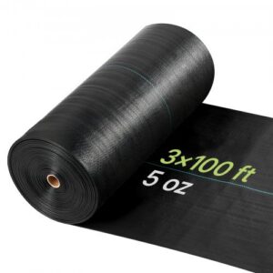 Umbrohutõkke kangas 0,9 x 30,5 m, 141,7 g, must