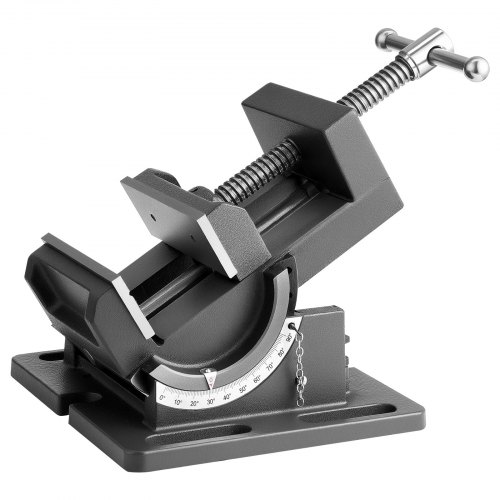 Noliecams skrūvspīles, 108 mm žokļu platums, 0–90° regulējams slīpums, čuguns, melnas