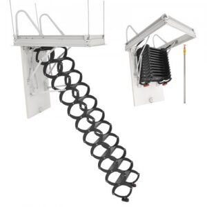 Palėpės kopėčios E2-11, iki 299,4 kg, 11 pakopų, 100 x 70 cm angai, 2,6-2,85 m lubų aukščiui
