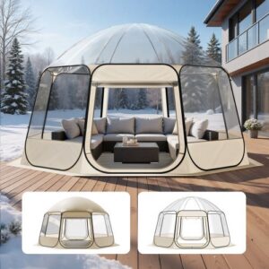 Išskleidžiama burbulinė palapinė 4,58 x 4,32 m, skaidri, 12–15 asmenų, modelis 121088