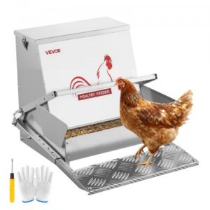Automaatne linnusöötur , 18,14 kg, tsingitud teras, hõbedane, 47-54 x 43 x 41 cm