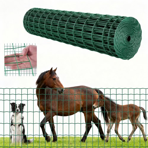 Farmi piirded, 1,2 x 25 m, 50 x 100 mm võrk, 2,1 mm tsingitud terastraat, roheline