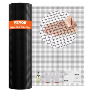 Tsingitud traatvõrk, 1220 x 30480 mm, 19 gauge, must PVC-kate