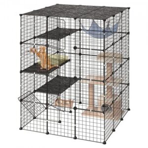 4-astmeline kassipuur, 104,1 x 104,1 x 139,7 cm, modulaarsest metallist, must