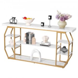 Marble Console Table, 3-astmeline moodne konsoollaud, 180 x 35 x 91 cm