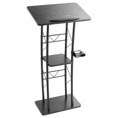Skaitovų tribūna B-1022, juoda, metalas ir MDF, 118 cm