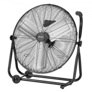 Tööstuslik põrandatrummelventilaator, 609,6 mm, 12742,6 m³/h, 3 kiirust, 360° kallutus, must