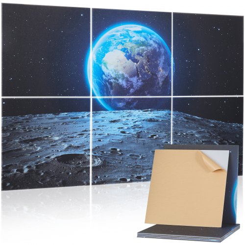 6 vnt. akustinės sienų plokštės „Earth“, 600 x 600 x 10 mm, lipnios