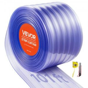 Läbipaistev PVC ribakardin, 30,8 m x 30,5 cm, sooniline plastist ukseriba rull