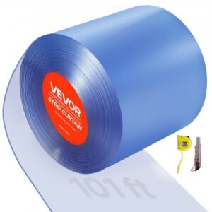 Läbipaistev PVC ribakardin, 30,8 m x 30,5 cm, isoleeriv plastist ukseriba rull