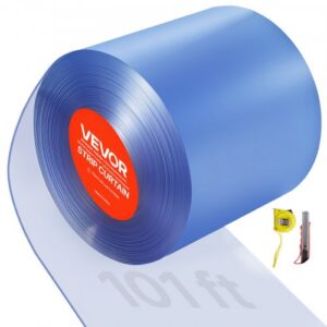 Läbipaistev PVC ribakardin, 30,8 m x 30,5 cm, plastikust ukseribade rull