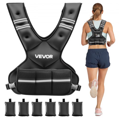 Regulējama svaru veste, 5–9,1 kg, ar 6 dzelzs granulu svariem un atstarojošu joslu