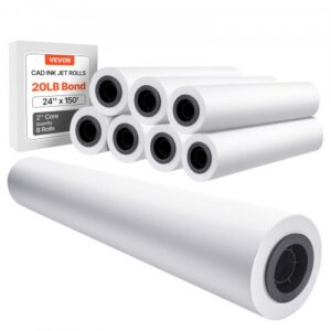 Laiapaber plotterrull, 609.6 mm x 45.7 m, 8 rulli, 80 g/m²