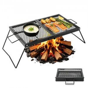 Kokkupandav lõkkegrill, 61 cm, must