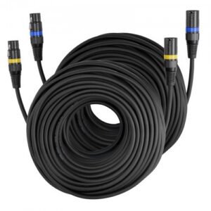 XLR kaabel 30,48 m, 2 tk, varjestatud tasakaalustatud DMX mees-emale mikrofonikaabel, 3-kontaktiline