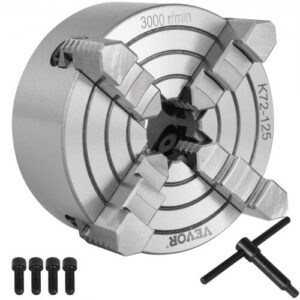 K72-125 5 colių 4 žandų tekinimo griebtuvas, 125 mm, nepriklausomas, reversinis