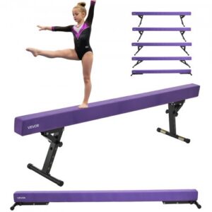 Reguliuojama gimnastikos balansinė sija vaikams, 8 pėdų, violetinė