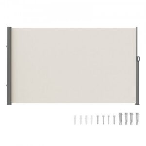 Ievelkams sānu nojumes panelis, 160 x 300 cm, āra privātuma ekrāns, poliestera terases ekrāns