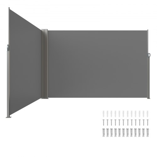 Ištraukiama šoninė markizė, 200 x 600 cm, pilka