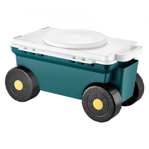 Sodo vežimėlis su sėdyne TC4460A, 2 viename, su daiktadėže, iki 123 kg, pilka, žalia, juoda, 52 x 31 x 28 cm