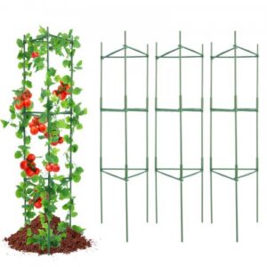 6-osaline tomatitaimede tugikarkasside komplekt, 122 cm, rohelised, virnastatavad, aeda ja kõrgpeenrasse
