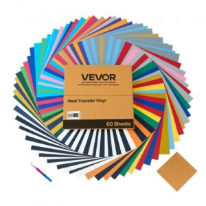 Šilumos perkėlimo vinilas, 80 vnt., 304,8 x 304,8 mm, įvairių spalvų, HTV