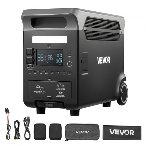 Nešiojama elektros stotis Q3600Pro, 3600 W, 3840 Wh, juoda ir pilka, 61 x 29 x 46 cm