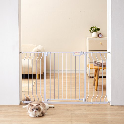 Bērnu un suņu vārti 74,9–129 cm, 76 cm augsti, balti