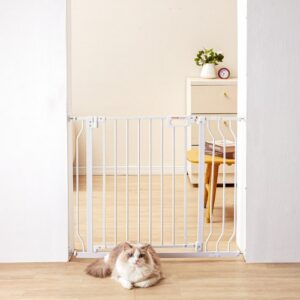 Lai beebi- ja koeravärav, 75–99 cm, 76 cm kõrge, valge