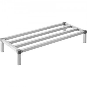 Alumiiniumist dunnage-riiul, 1219,2 x 508 mm, 203,2 mm maapinnast, 454 kg kandevõimega, keevitatud alumiiniumist hoiuriiul