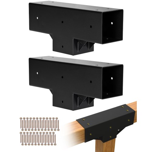 Pergolas stiprinājumu komplekts 2 gab., T veida 4 x 4, faktiskais 92 x 92 mm, ar skrūvēm