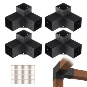 Pergolas kronšteinu komplekts 10, 2 cm x 10, 2 cm, iekšējais izmērs 9, 1 cm x 9, 1 cm, 4 gab.