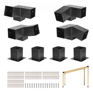 Pergolas stiprinājumu komplekts, 3 virzienu slīps kronšteins 92 x 92 mm koka sijām, 8 gab.