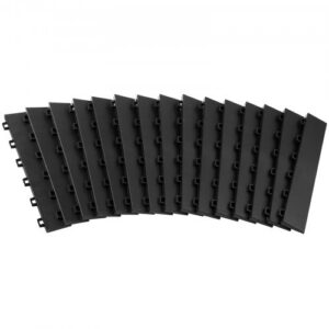 Garažo grindų perėjimo kraštų rinkinys JQ-BHM, 15 vnt., PP, juodas, 31 x 6 x 1 cm
