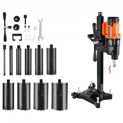Deimantinė gręžimo mašina CF-9255C su stovu, 20-254 mm, 2500 W, su 10 grąžtų