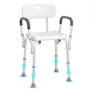 Dušas krēsls ar atzveltni, regulējams augstums, 158,8 kg, modelis 402B