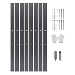 8-osaline metallist maastikuserv, 1830 x 101 x 1,6 mm, must