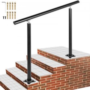 Välitrepi käsipuu, 122 cm, must reguleeritav 0 kuni 60 kraadi