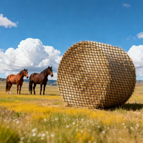 Apvalaus šieno rulono tinklas, 1,5 x 1,5 x 1,5 m, 42 x 42 mm akutės