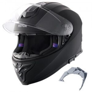 Motociklo šalmas „Full Face“ su „Bluetooth“ lizdu ir keičiamu lęšiu, dydis M