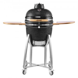Hiiligrilli ja savustin, 450 mm kamado, siirrettävä keraaminen grilli 4 pyörällä